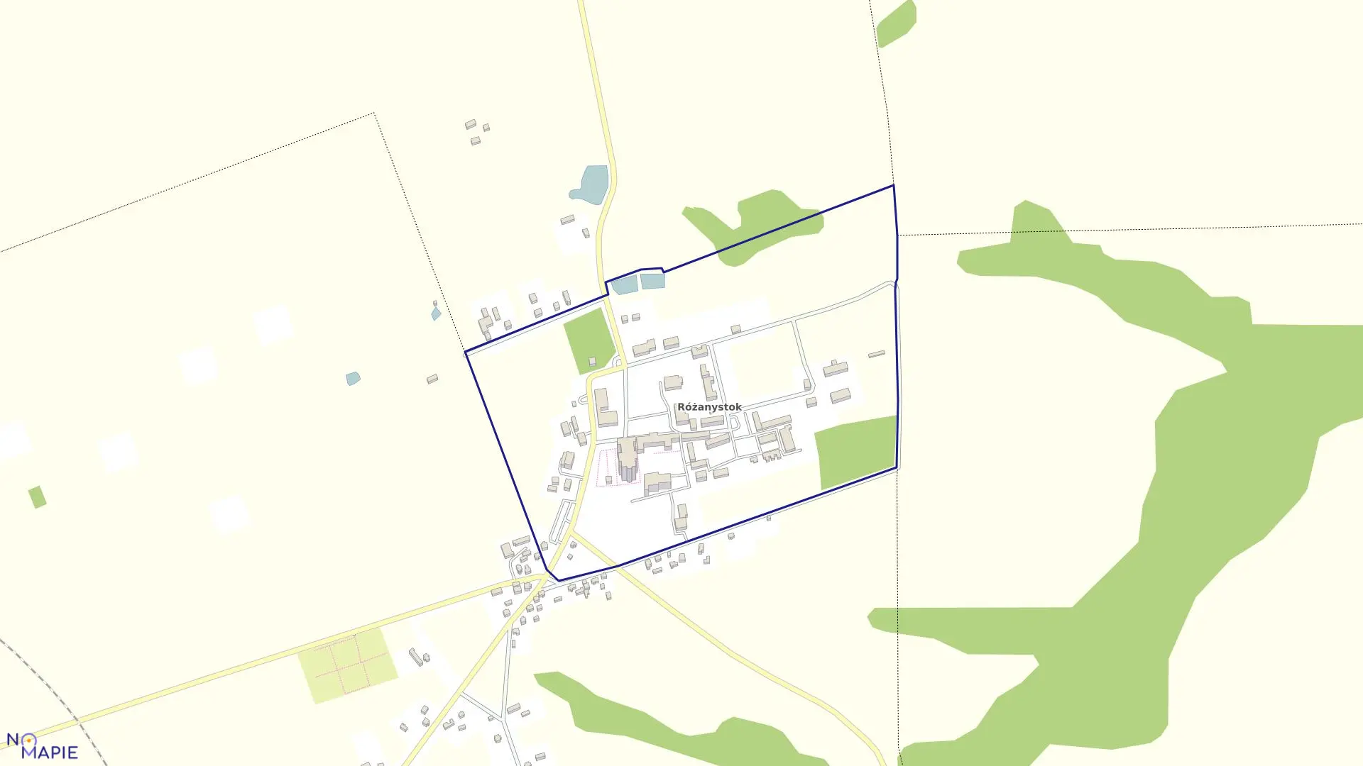 Mapa obrębu RÓŻANYSTOK w gminie Dąbrowa Białostocka